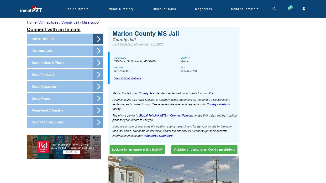 Marion County MS Jail - Inmate Locator - Columbia, MS